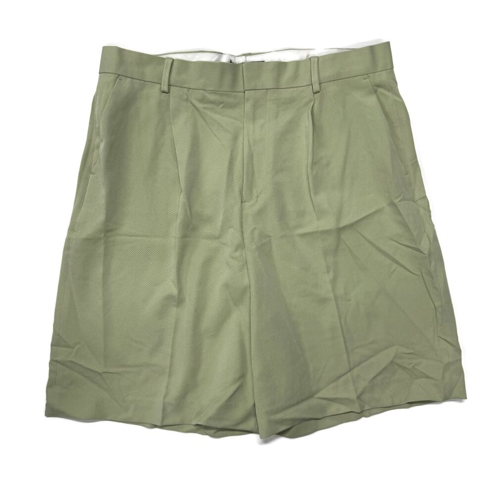 ASOS Design Shorts Mens 36 Mint Green Pleated Polyester Blend Golf Chino Casual